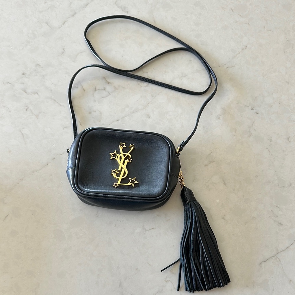 Black Yves Saint Laurent Crossbody Bag with Tassel♥️